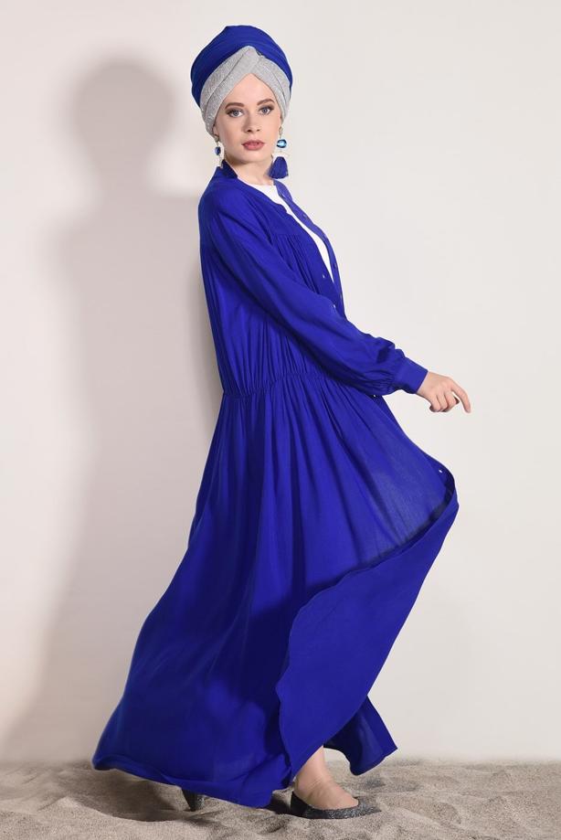 Hijab clothing  BUTTON DETAILED LONG TUNIC 54032 - TRENDTESETTÜR