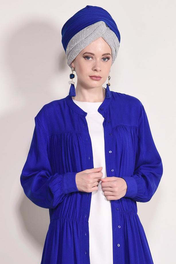 Hijab clothing  BUTTON DETAILED LONG TUNIC 54032 - TRENDTESETTÜR