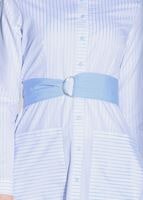 Tesettür giyim MAVİ ÇİZGİ DESENLİ KEMERLİ UZUN TUNİK 55012 