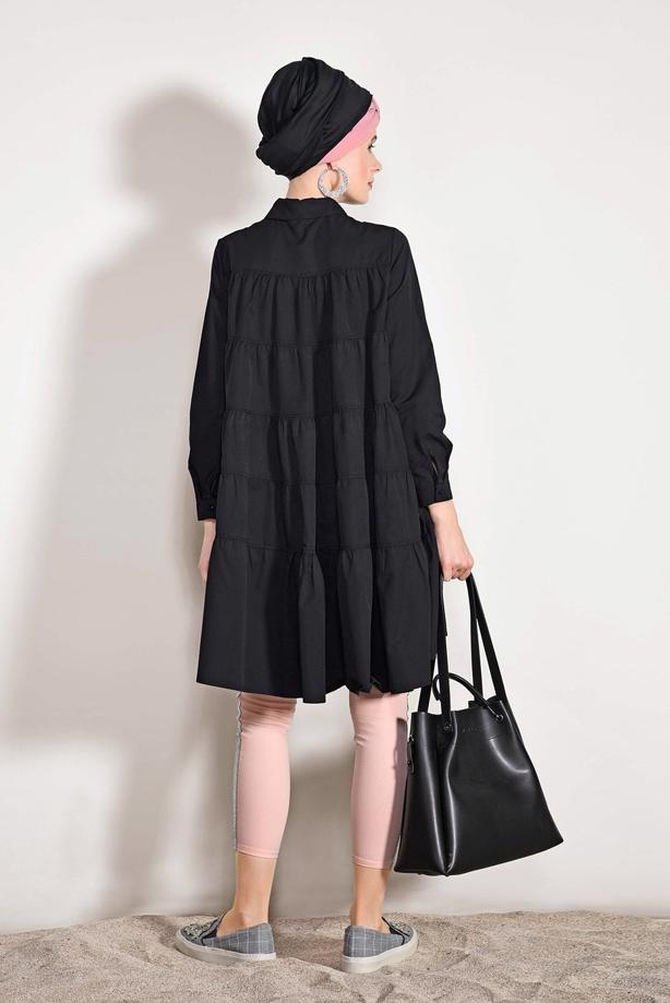 Hijab clothing  Pocket Detailed Straight Collar Tunic 61016 - TRENDTESETTÜR