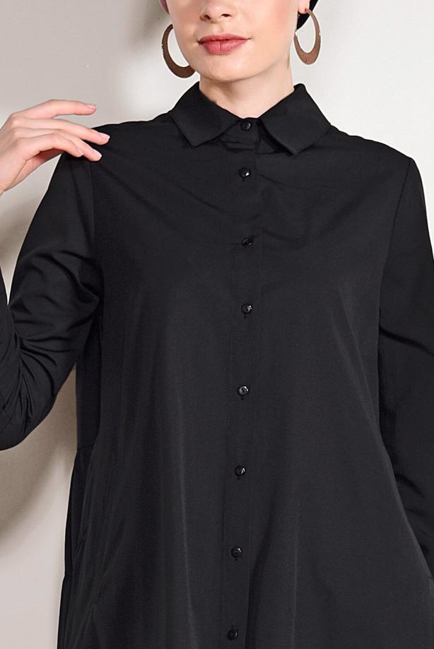 Hijab clothing  Pocket Detailed Straight Collar Tunic 61016 - TRENDTESETTÜR