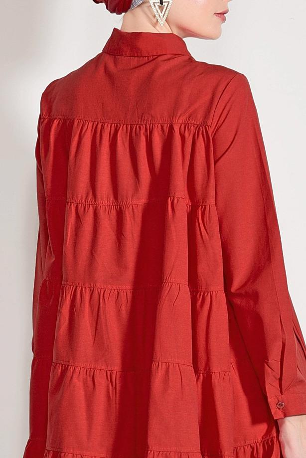 Hijab clothing  Pocket Detailed Straight Collar Tunic 61016 - TRENDTESETTÜR