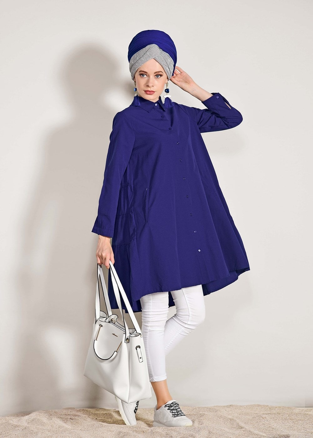 Vêtements hijab BLEU MARINE Tunique T 61016 