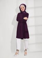 Tesettür giyim MOR İNCİ DETAYLI TUNİK 62781