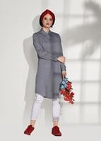 Tesettür giyim LACİVERT GİZLİ DÜĞMELİ BASİC TUNİK 66615