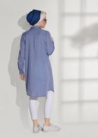 Tesettür giyim LACİVERT GİZLİ DÜĞMELİ BASİC TUNİK 66615