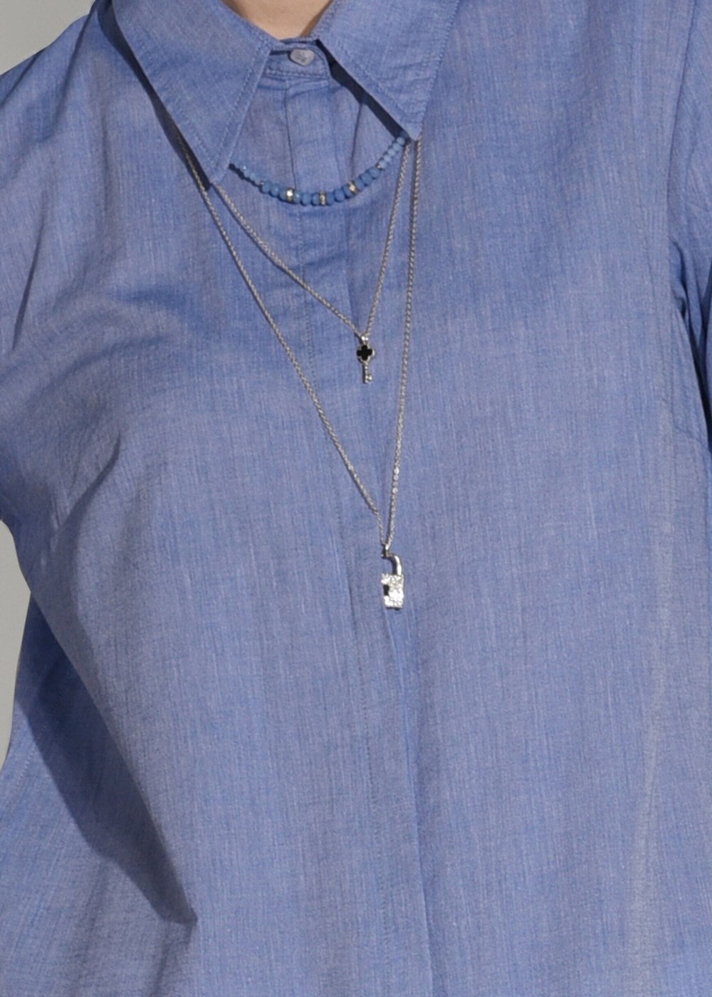 Tesettür giyim LACİVERT GİZLİ DÜĞMELİ BASİC TUNİK 66615