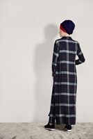 Hijab clothing NAVY BLUE CHECKED LONG TUNIC 69012 