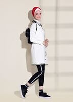 Hijab clothing WHITE WRITTEN STRIP DETAILED TUNIC 72021 