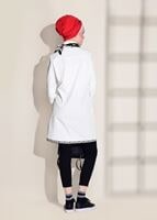 Hijab clothing WHITE WRITTEN STRIP DETAILED TUNIC 72021 