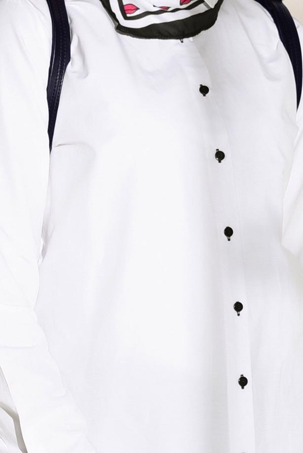 Hijab clothing  WRITTEN STRIP DETAILED TUNIC 72021  - TRENDTESETTÜR