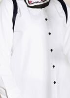 Tesettür giyim BEYAZ ETEK UCU YAZI ŞERİT DETAYLI TUNİK 72021 