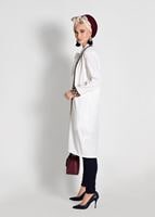 Tesettür giyim EKRU ŞERİT DETAYLI DESENLİ 2&prime;Lİ TUNİK 73471