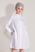 Vêtements hijab BLANC TUNIQUE ÉLASTIQUE 88012