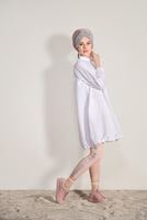 Vêtements hijab BLANC TUNIQUE ÉLASTIQUE 88012