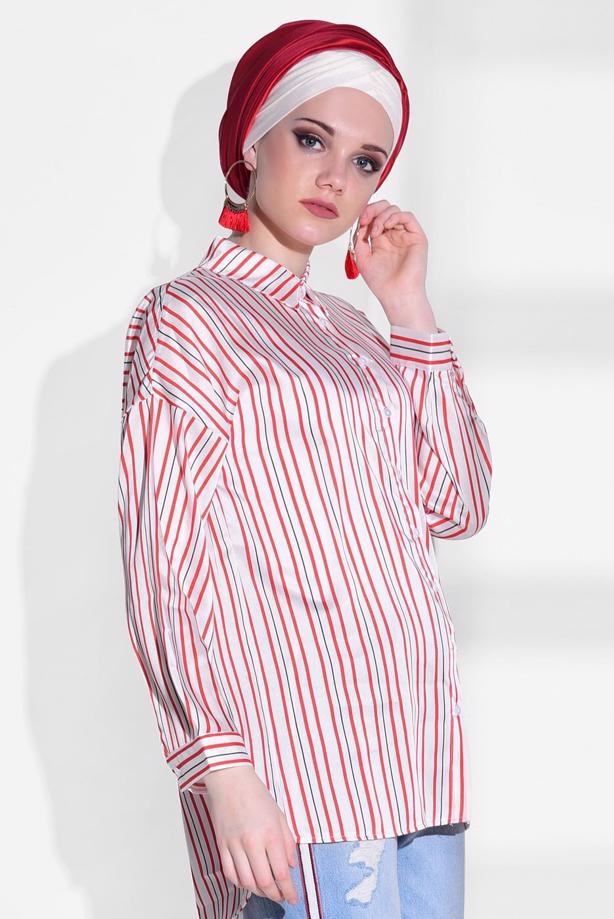 Hijab clothing  STRIPE PATTERN SALAS TUNIC 92031  - TRENDTESETTÜR