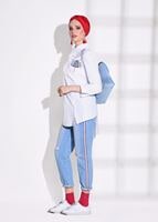 Tesettür giyim BEYAZ T 93021 H Fashion- Arma Detaylı Tunik