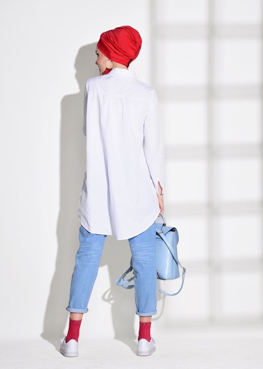 Hijab clothing WHITE CREST DETAILED TUNIC 93021 