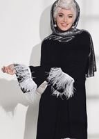 Vêtements hijab NOIR TUNIQUE DÉTAILLÉE DENTELLE 99131