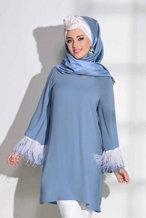 Vêtements hijab  LACE DETAILED TUNIC 99131    - TRENDTESETTÜR