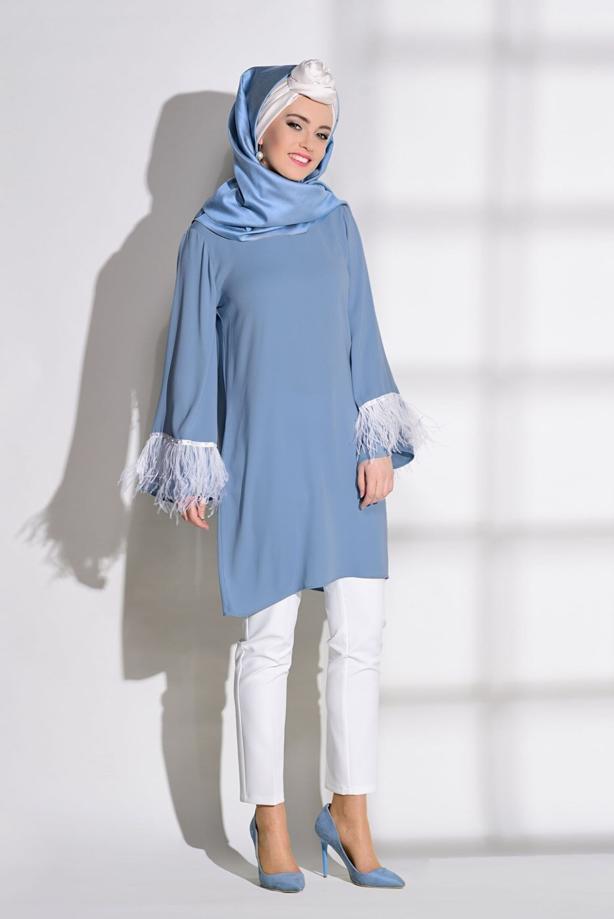 Vêtements hijab  LACE DETAILED TUNIC 99131    - TRENDTESETTÜR