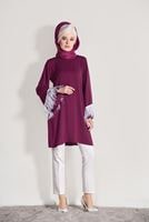 Hijab clothing PURPLE LACE DETAILED TUNIC 99131   
