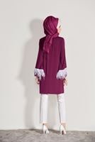 Vêtements hijab POURPRE TUNIQUE DÉTAILLÉE DENTELLE 99131