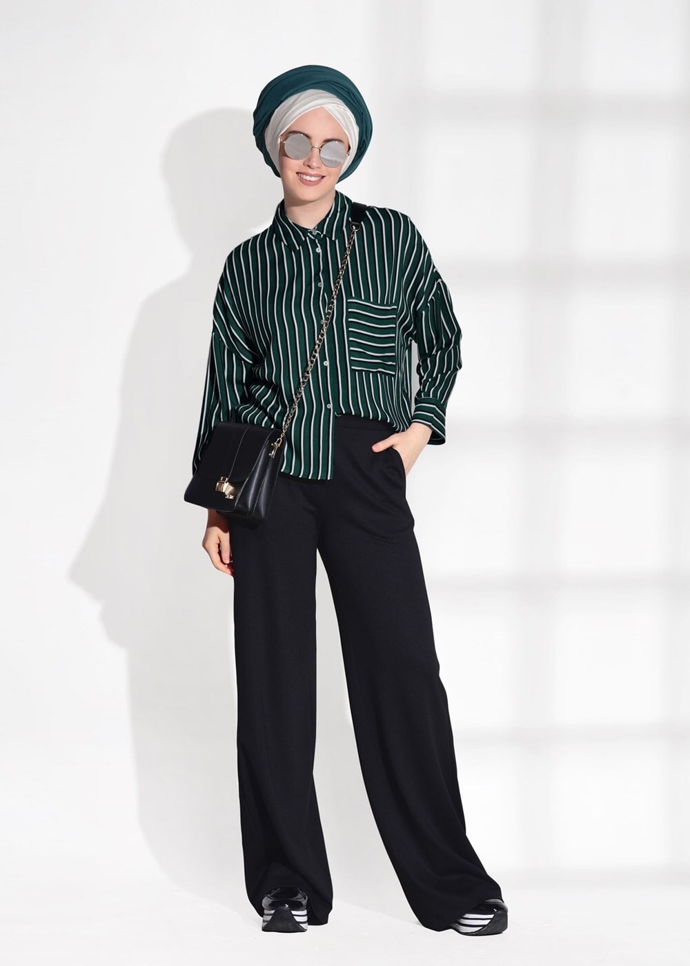 Vêtements hijab VERT  Chemisier T 0015 