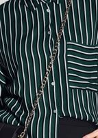 Hijab clothing GREEN Striped Blouse T 0015 