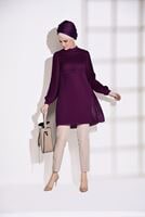 Tesettür giyim MÜRDÜM T 0054 Loreen- Pilise Detaylı Tunik