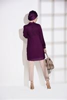 Tesettür giyim MÜRDÜM T 0054 Loreen- Pilise Detaylı Tunik