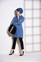Tesettür giyim LACİVERT T 0054 Loreen- Pilise Detaylı Tunik