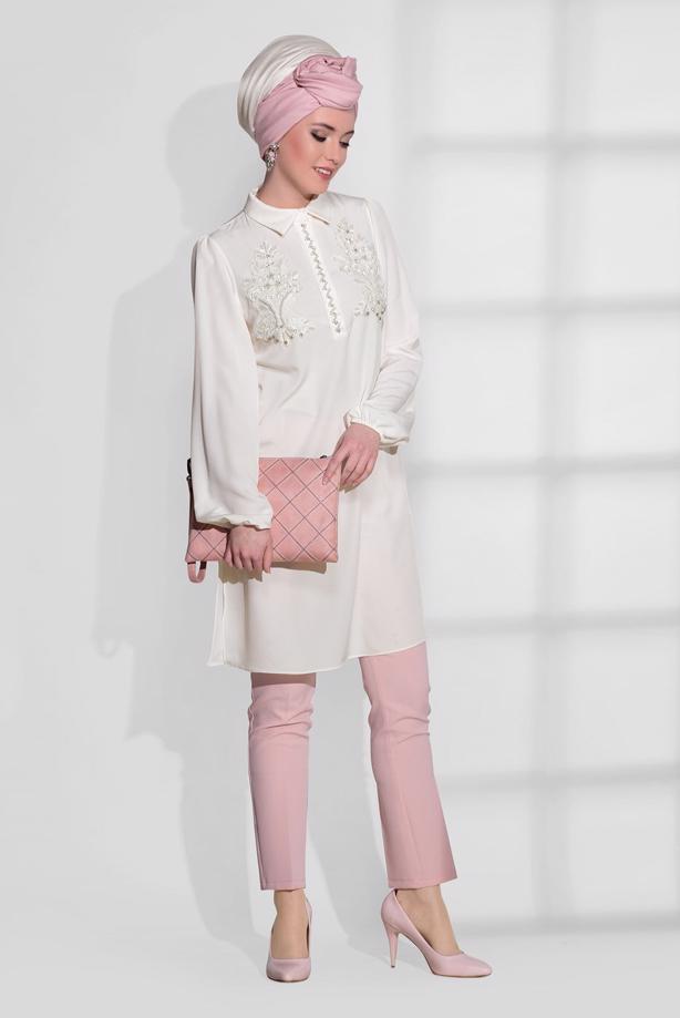 Vêtements hijab  BEAD EMBROIDERED TUNIC 0113  - TRENDTESETTÜR