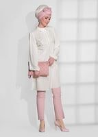 Vêtements hijab ÉCRU TUNIQUE BRODÉE DE PERLES 0113
