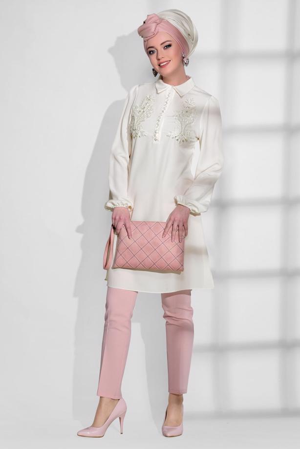 Vêtements hijab  BEAD EMBROIDERED TUNIC 0113  - TRENDTESETTÜR