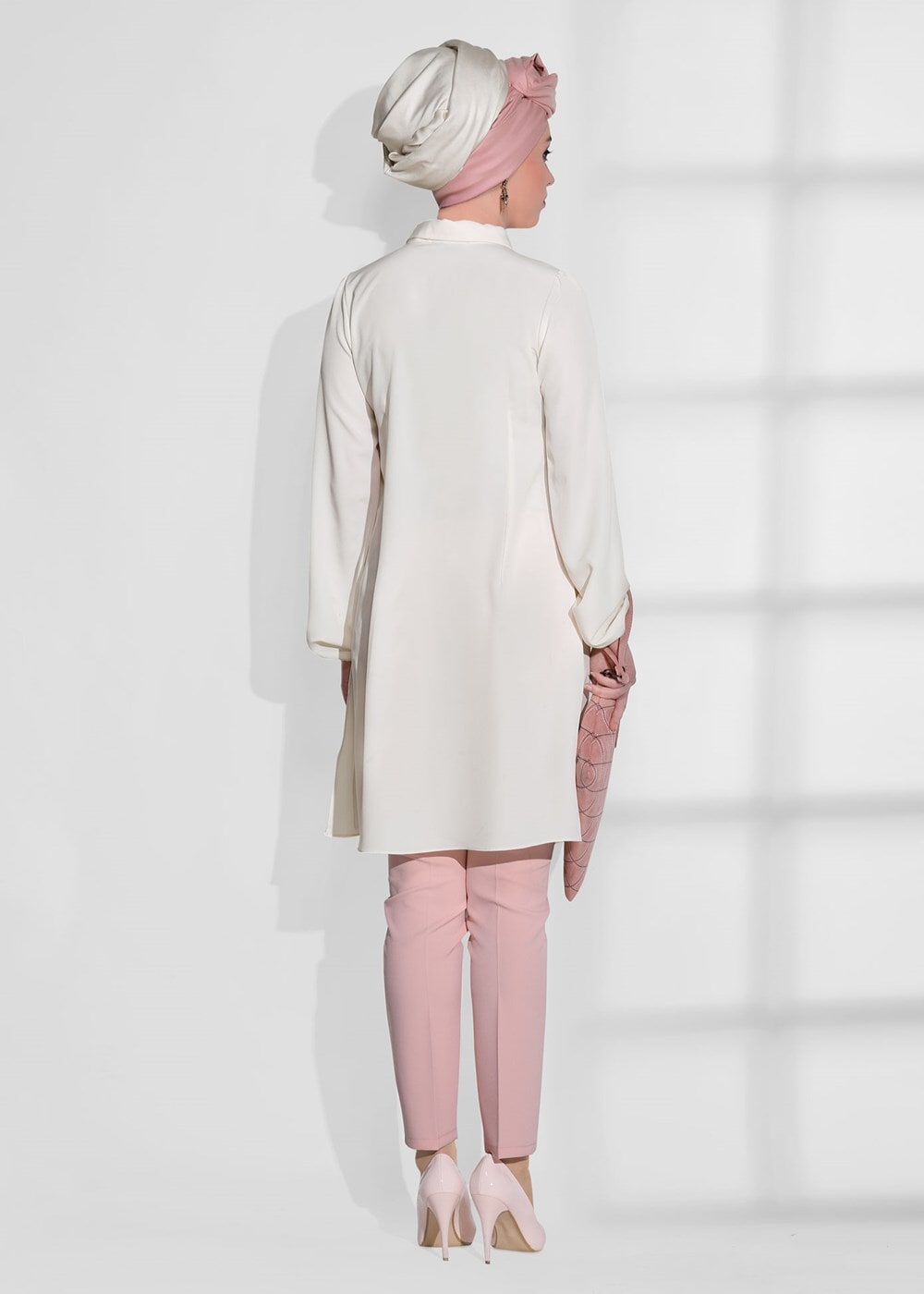 Vêtements hijab ÉCRU TUNIQUE BRODÉE DE PERLES 0113