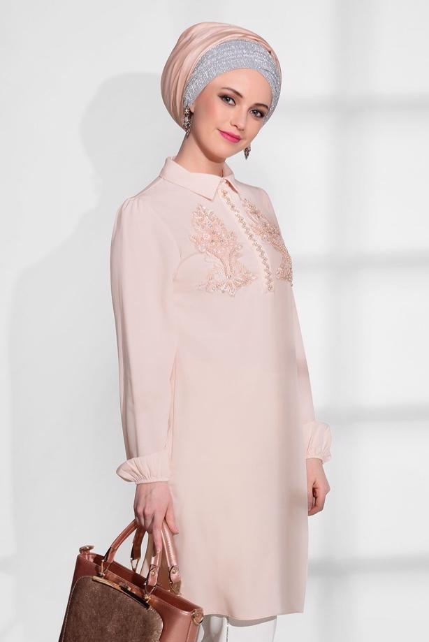 Vêtements hijab  BEAD EMBROIDERED TUNIC 0113  - TRENDTESETTÜR