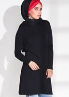 Hijab clothing BLACK COMBED COTTON TUNIC 121 