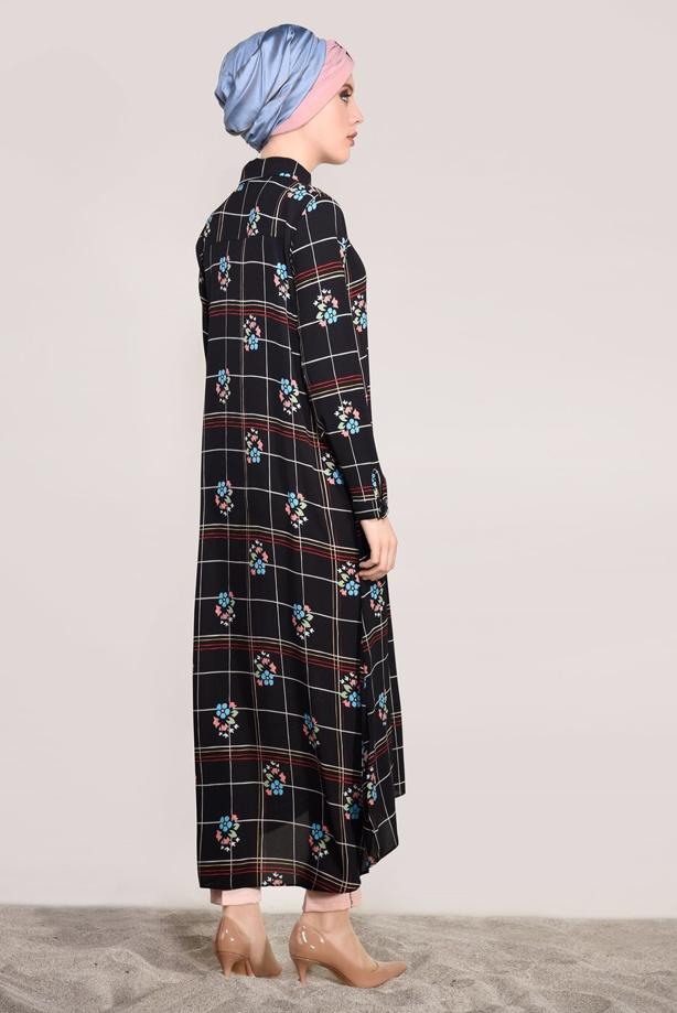 Vêtements hijab  PRINTED LONG TUNIC 0203  - TRENDTESETTÜR