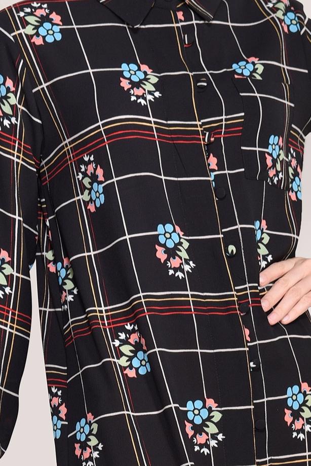 Vêtements hijab  PRINTED LONG TUNIC 0203  - TRENDTESETTÜR