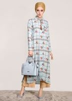 Vêtements hijab BLEU TUNIQUE LONGUE IMPRIMÉ 0203