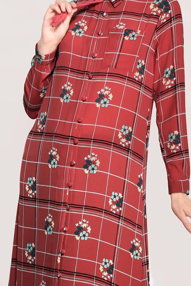 Vêtements hijab  PRINTED LONG TUNIC 0203  - TRENDTESETTÜR