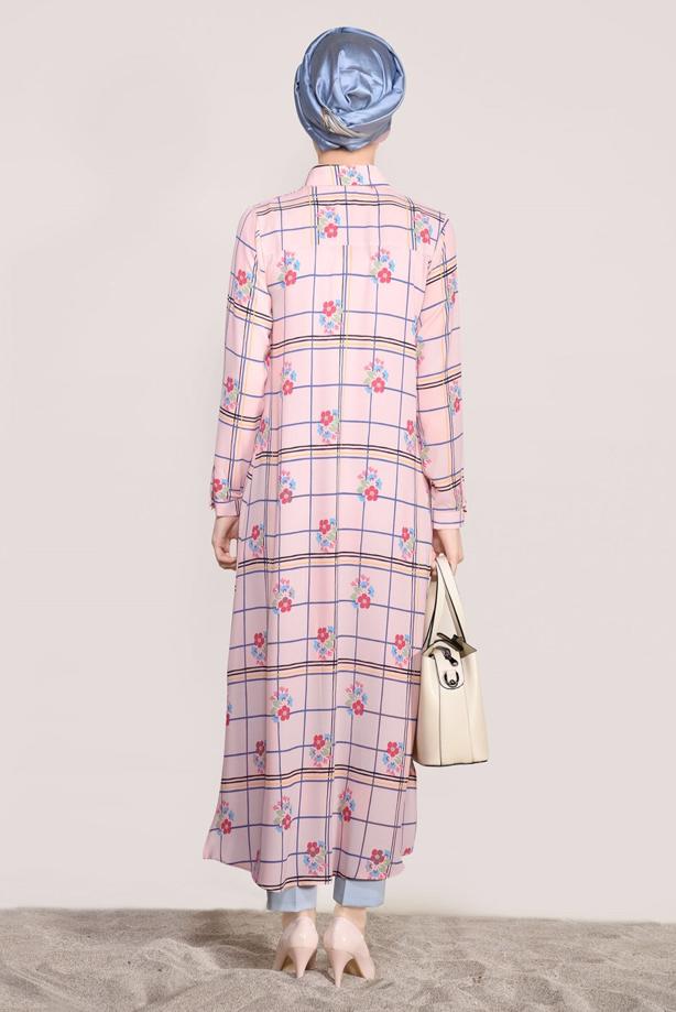Vêtements hijab  PRINTED LONG TUNIC 0203  - TRENDTESETTÜR