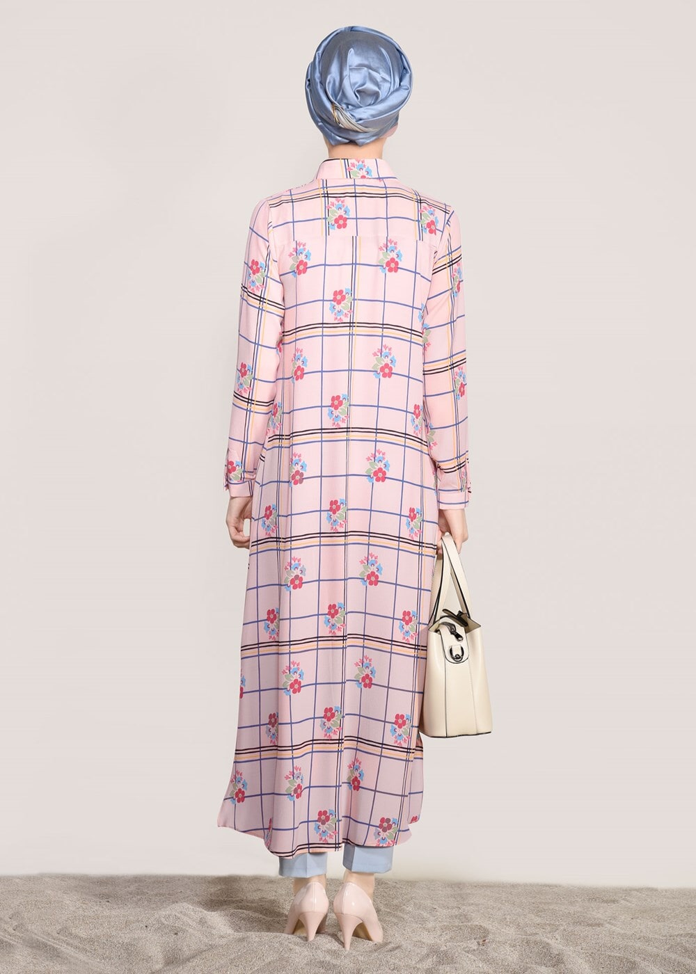 Vêtements hijab POUDRE TUNIQUE LONGUE IMPRIMÉ 0203