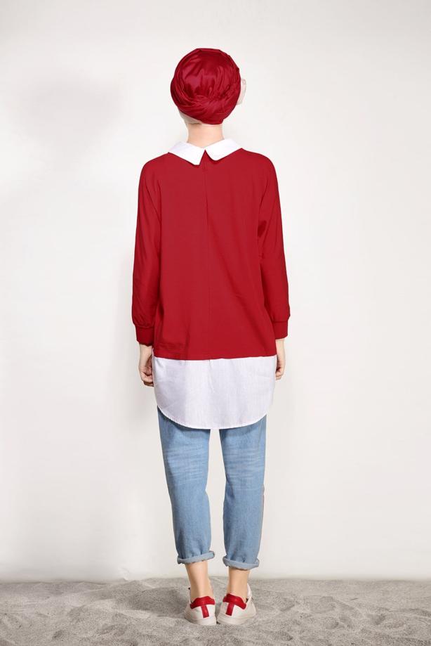 Tesettür giyim  YAZI BASKILI TUNİK T 0246 - TRENDTESETTÜR