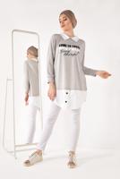 Hijab clothing BEIGE PRINTED SPORTS TUNIC 0246 