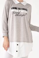 Hijab clothing BEIGE PRINTED SPORTS TUNIC 0246 