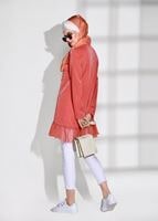 Vêtements hijab ORANGE TUNIQUE ARGENT DENTELLE 0271