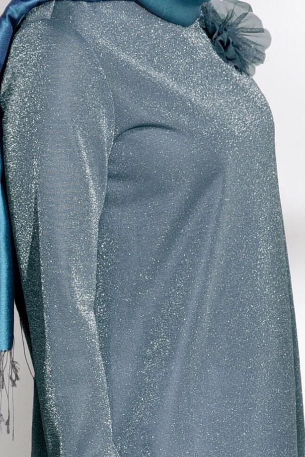 Vêtements hijab  SILVERY LACE DETAIL TUNIC 0271  - TRENDTESETTÜR