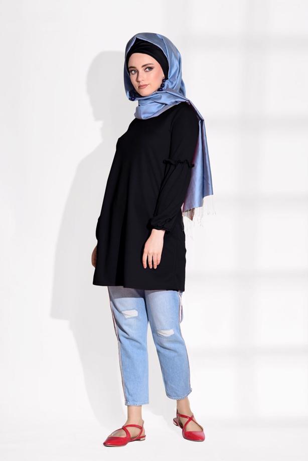 Vêtements hijab  RUFFLE DETAIL TUNIC T 0494  - TRENDTESETTÜR